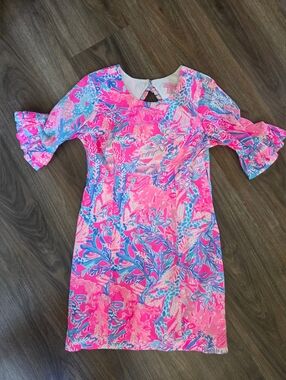 LILLY PULITZER FIESTA STRETCH DRESS LIGHT PASCHA PINK AQUADESIAC Size 2